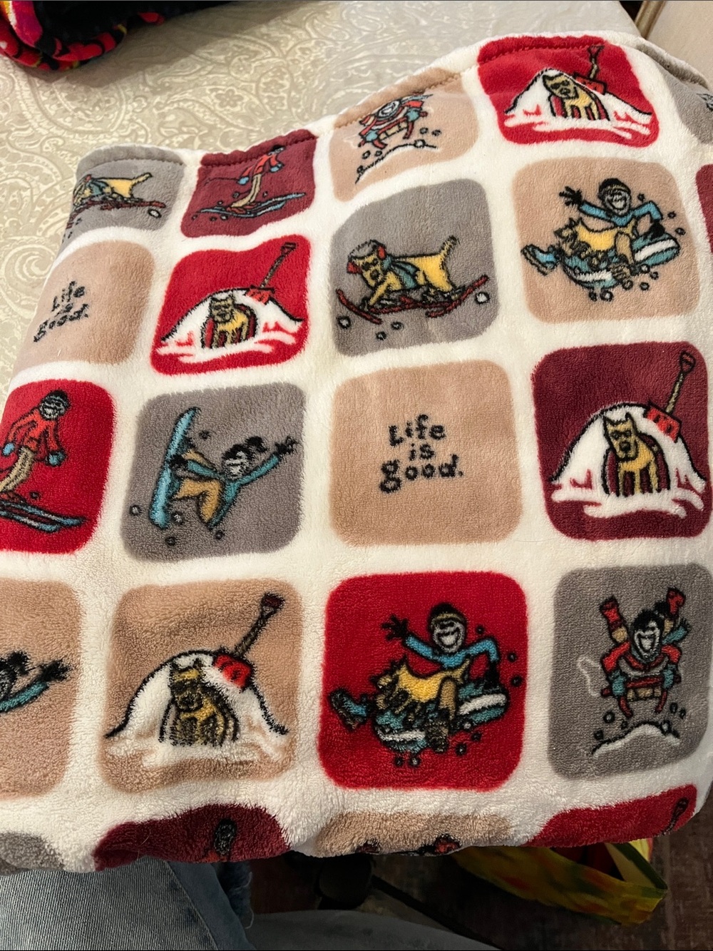 Life Is Good Oversized Plush Throw Blanket - Not used but washed! EUC!